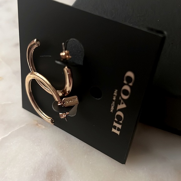 NWT Coach Hoop Gold Earrings There is a small hang tag on the earrings. - Picture 3 of 6